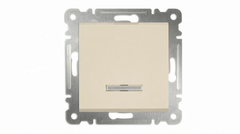 выключатель 1-кл с подсвет. сп 10а ip20 250в механизм крем. makel 57010021 от BTSprom.by