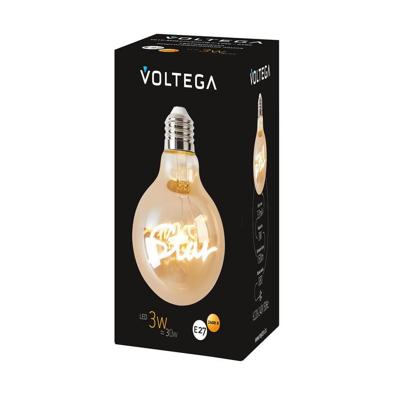 Лампа светодиодная филаментная Loft 271 G80 3Вт 2400К E27 Voltega 8583 фото в каталоге от BTSprom.by