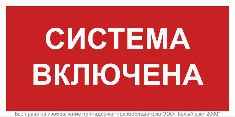 знак безопасности bl-3015b.f66 "система включена" белый свет a36368 от BTSprom.by