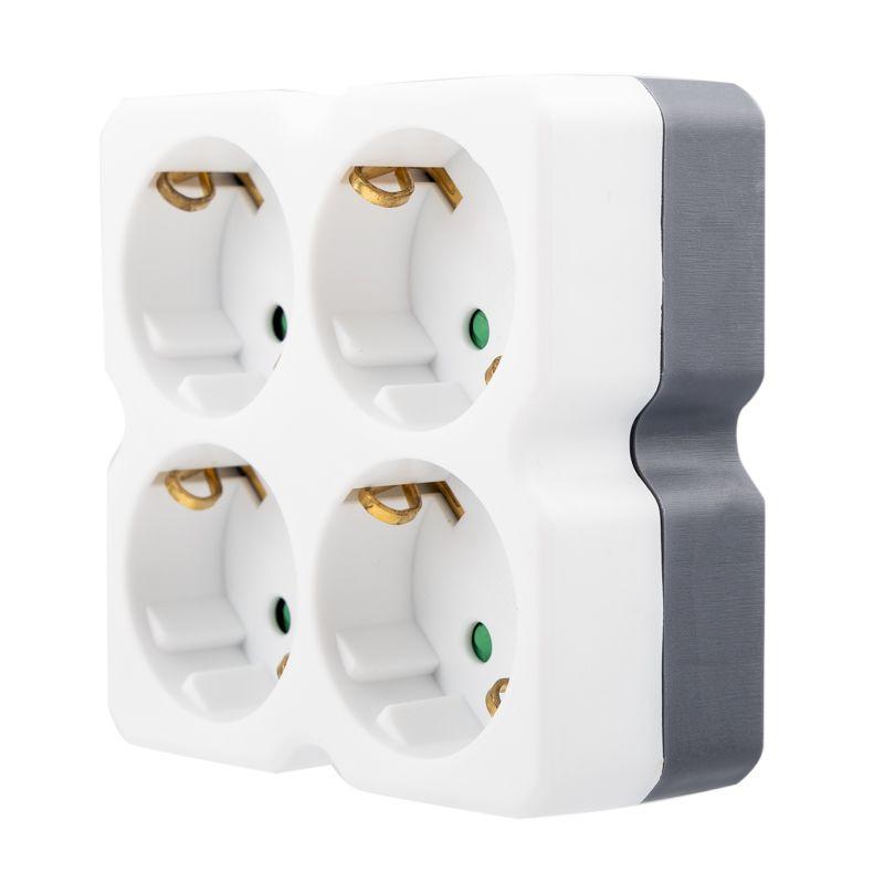  Разветвитель 4-м с заземл. 16А IP20 бел. Rexant 11-1073 фото в каталоге от BTSprom.by