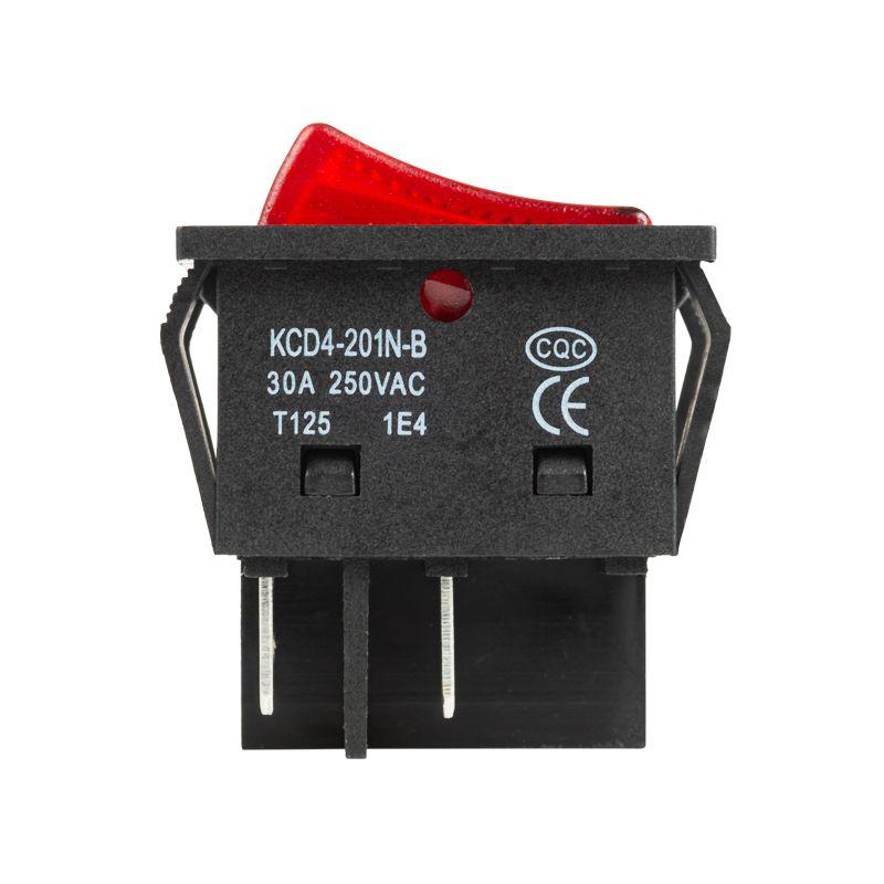  Выключатель клавишный 250В 30А (4с) ON-OFF красн. с подсветкой REXANT 36-2346 фото в каталоге от BTSprom.by