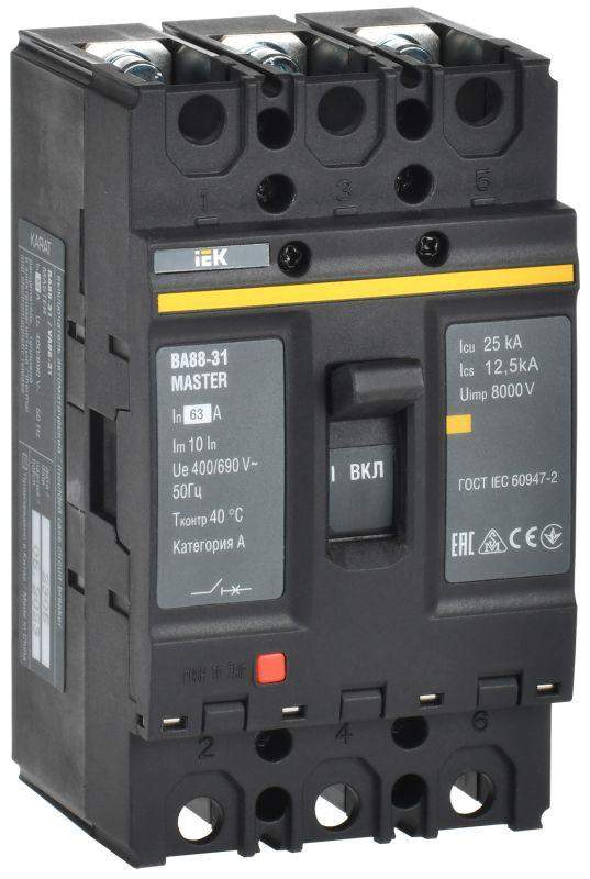 выключатель автоматический 3п 63а 25ка ва88-31 master iek sva00-3-0063-02 от BTSprom.by