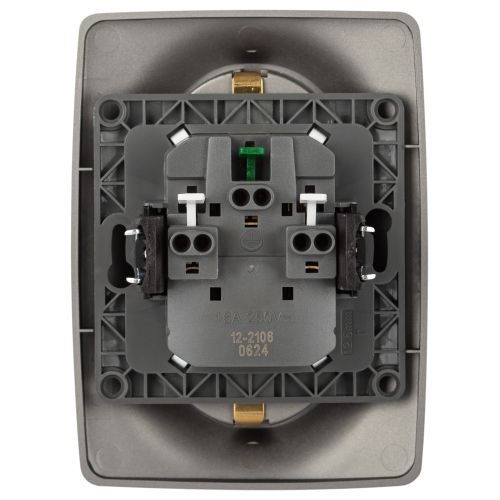  Розетка 2-м СП Эра12 12-2106-16 16А 250В 2X2P+E Schuko титан Эра Б0065706 фото в каталоге от BTSprom.by