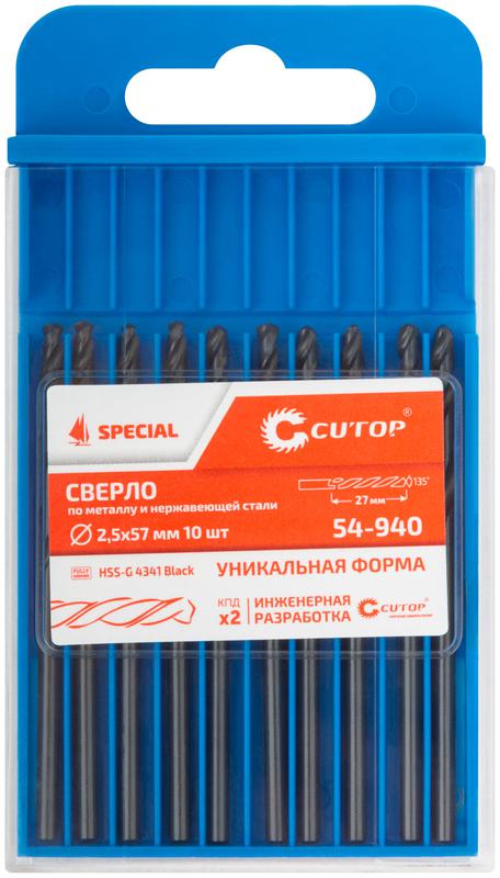  Сверло по металлу Special HSS-G 2.5х57/27мм (уп.10шт) Cutop 54-940 фото в каталоге от BTSprom.by