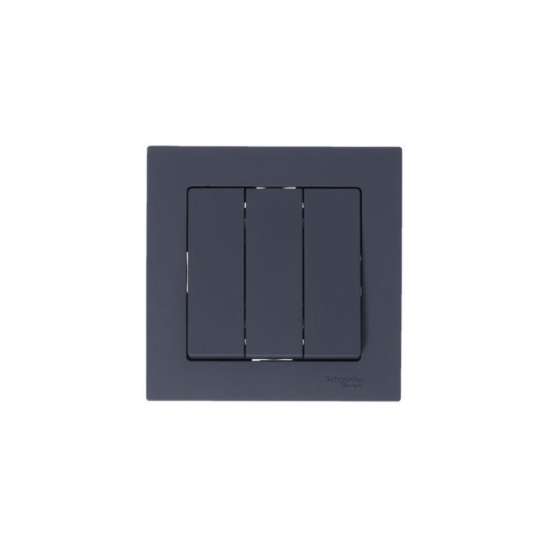  Выключатель 3-кл. СП AtlasDesign 10А IP20 (сх. 1+1+1) 10AX механизм грифель SE ATN000731 фото в каталоге от BTSprom.by