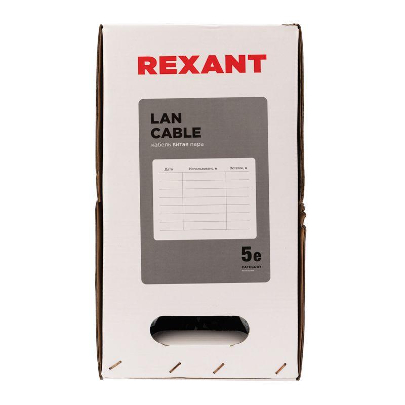  Кабель витая пара U/UTP кат.5E 4х2х24AWG solid CU PE Outdoor черн. (м) Rexant 01-0045 фото в каталоге от BTSprom.by