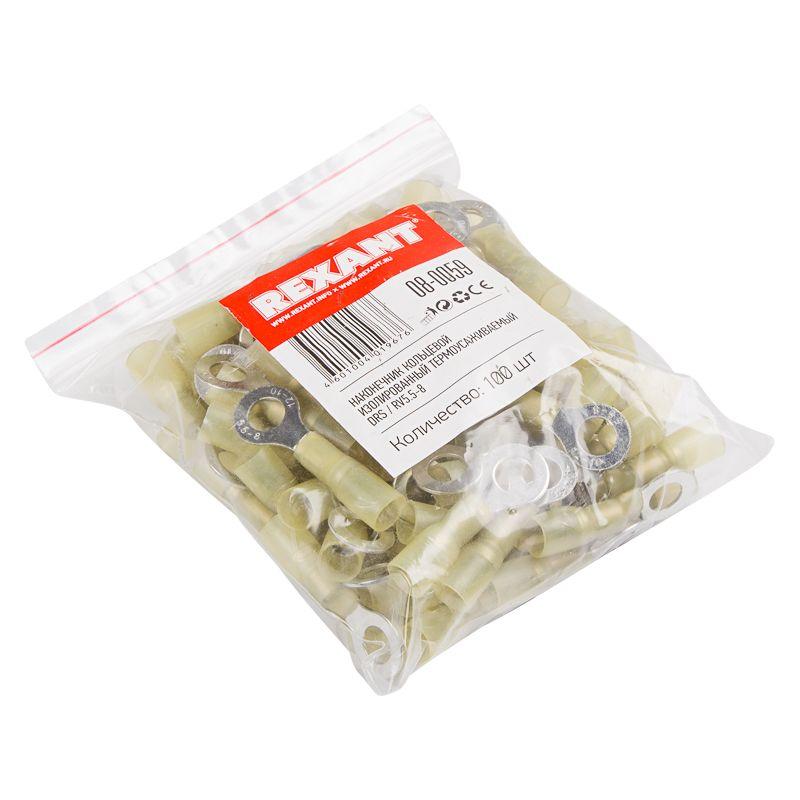  Наконечник кольцевой изолированный термоусаживаемый (НКИт d8.4мм) 4-6кв.мм (DRS/RV5.5-8) REXANT 08-0059 фото в каталоге от BTSprom.by