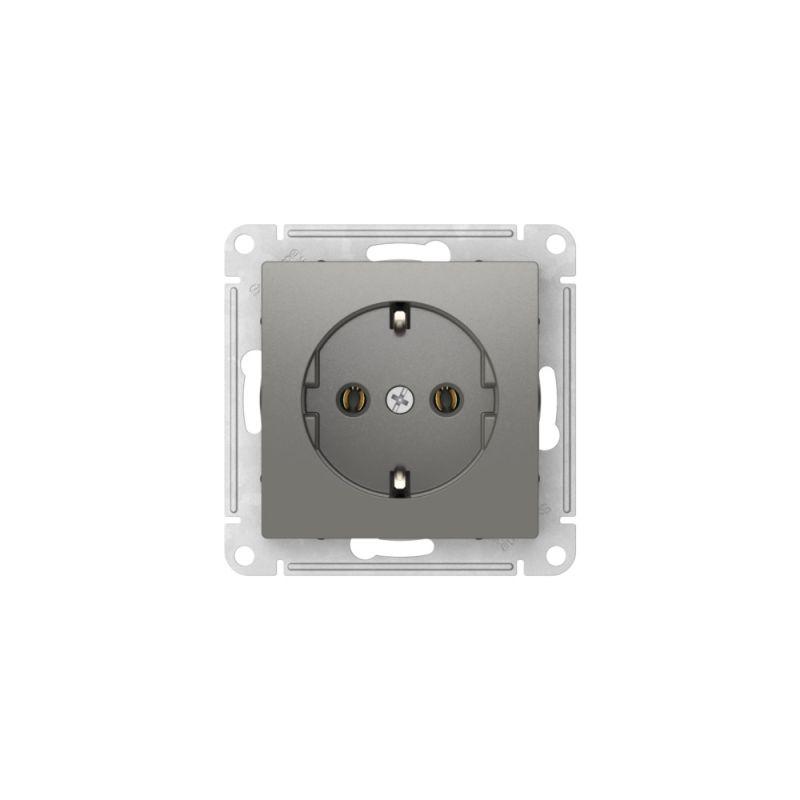  Розетка AtlasDesign 16А с заземл. быстрозажим. клем. механизм сталь SE ATN000943S фото в каталоге от BTSprom.by