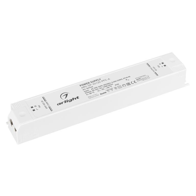блок питания arv-sp-24120-pfc-a 24в 5а 120вт ip20 пластик arlight 047443 от BTSprom.by