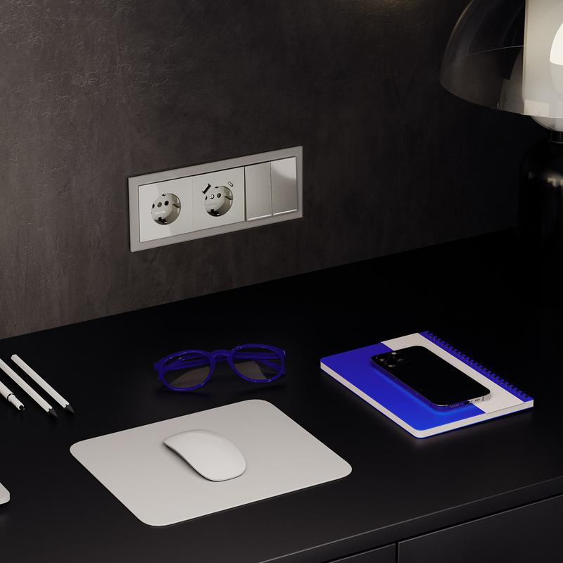  Переключатель проходной 2-кл. СП S70 10А с подсветкой механизм шелк Voltum VLS020404 фото в каталоге от BTSprom.by