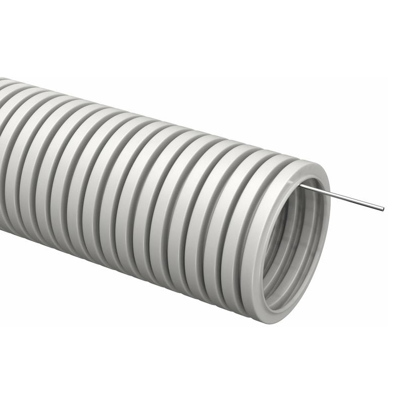 труба гофрированная пвх d25мм с протяжкой сер. (уп.25м) tokov electric tke-tg/p-25-c06/25 от BTSprom.by