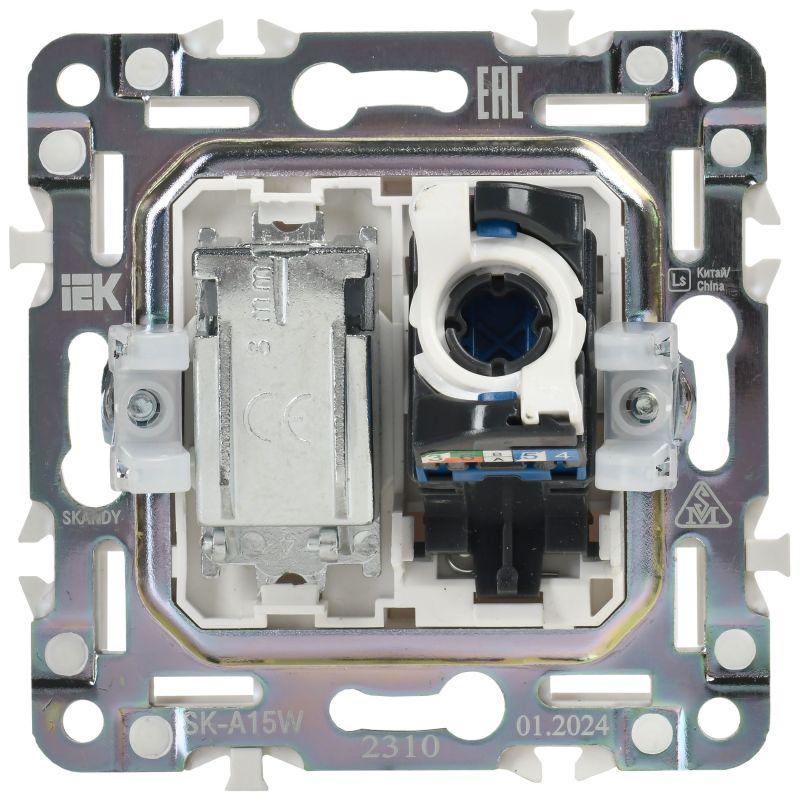  Розетка двойная TV+RJ45 кат.6E SKANDY SK-A15W арктич. бел. IEK SK-AK20-2-K01 фото в каталоге от BTSprom.by
