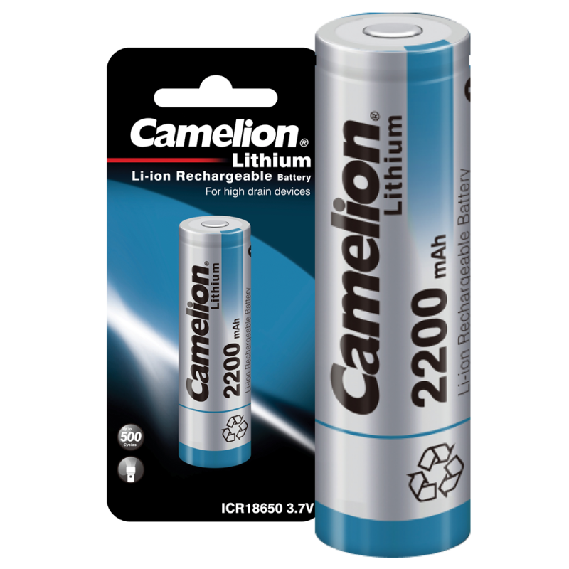 аккумулятор icr18650 2200ма.ч 3.7в li-ion/ licoo2 camelion 14720 от BTSprom.by