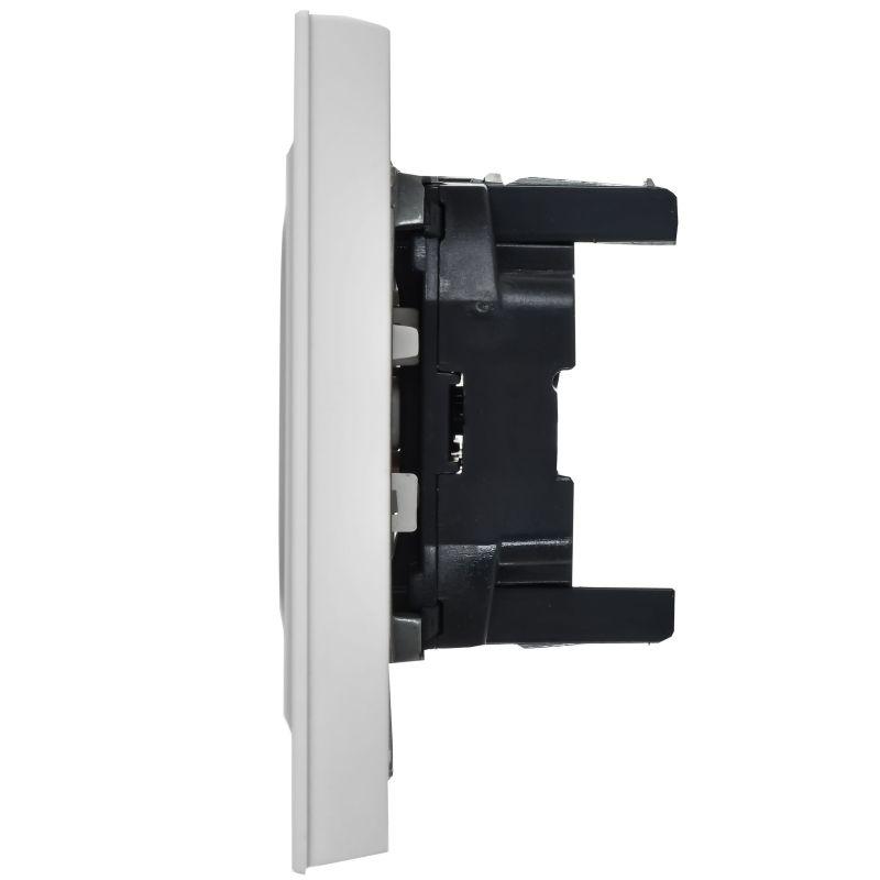  Розетка 2-м СП BRITE РС12-2-БрАБ 10А в сборе без заземл. без защ. шторок арктич. бел. IEK BR-R20-10-K91-F фото в каталоге от BTSprom.by