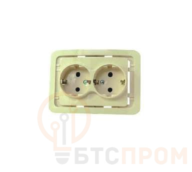 Розетка 2-м СП Mimoza 10А с заземл. без вставки крем. Makel 32082 фото в каталоге от BTSprom.by  Розетка 2-м СП Mimoza 10А с заземл. без вставки крем. Makel 32082 фото в каталоге от BTSprom.by