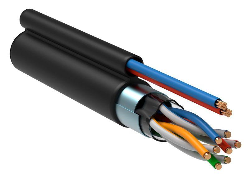 кабель витая пара f/utp кат.5e 4 пары 24 awg solid ldpe кабель питания 2х0.75кв.мм черн. (305м) (м) itk lc3-c5e04-379 от BTSprom.by