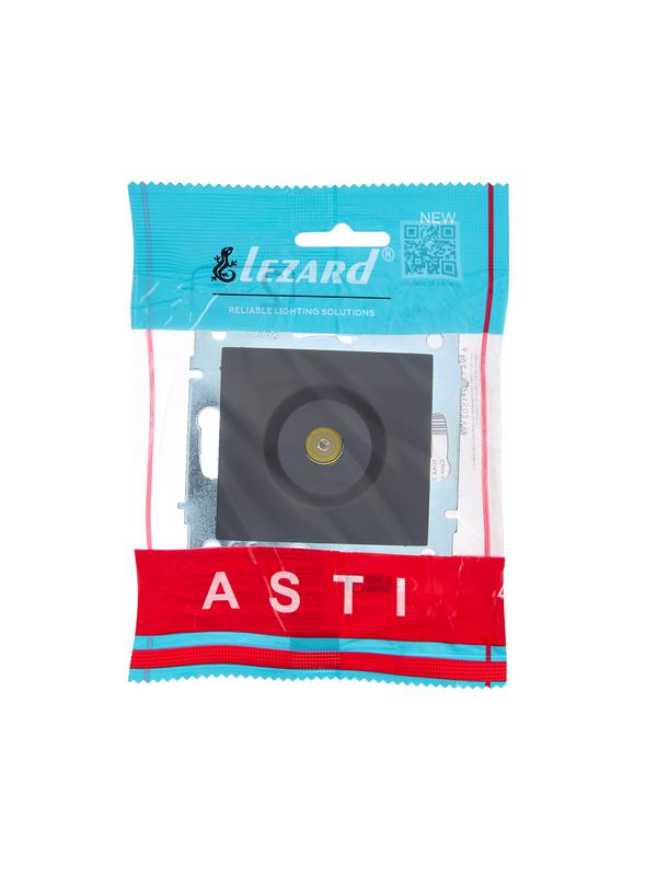  Розетка телевизионная оконечная TV СП ASTI IP20 механизм черн. бархат LEZARD 7081-4288-130 фото в каталоге от BTSprom.by