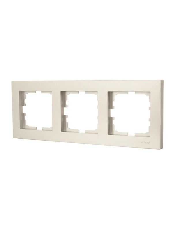 Рамка 3-местн. горизонт. VESNA титан LEZARD 742-3700-148 фото в каталоге от BTSprom.by