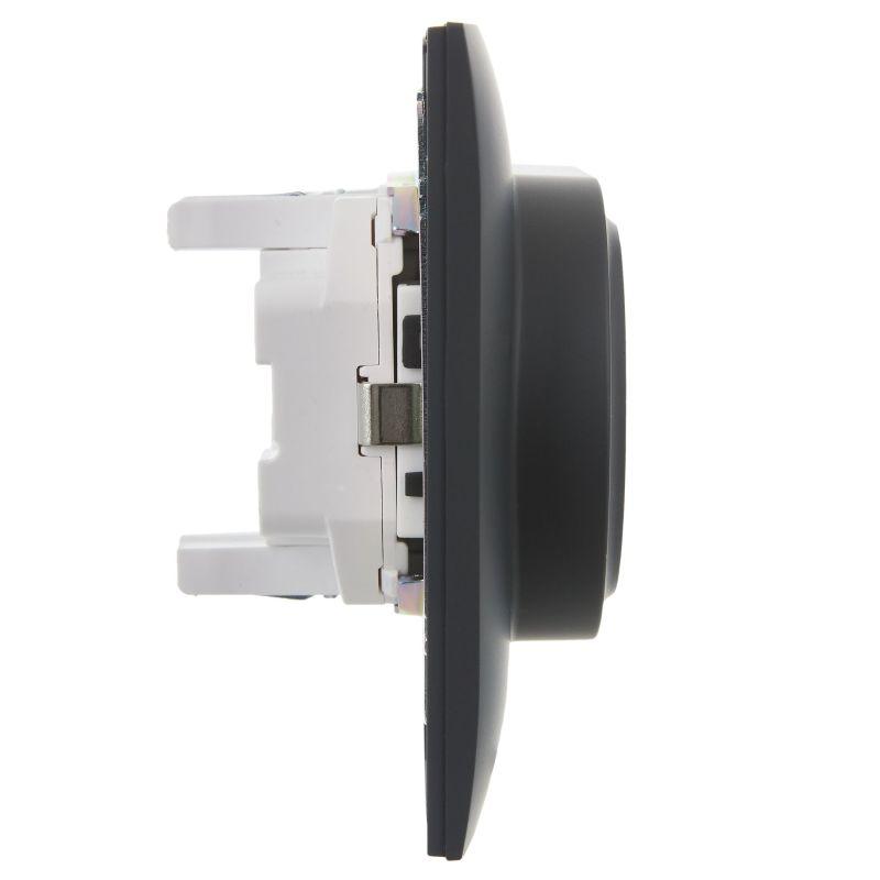  Розетка 2-м SKANDY 16А с заземл. защ. шторки в сборе SK-R07G графит IEK SK-R24-16-K53-F фото в каталоге от BTSprom.by