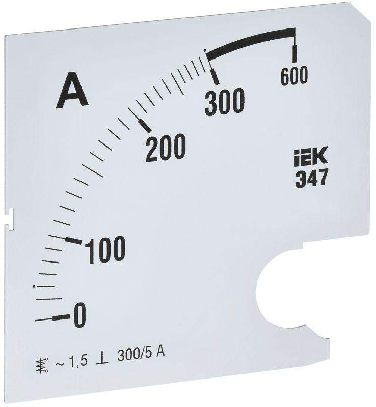 шкала сменная для амперметра э47 300/5а-1.5 96х96мм iek ipa20d-sc-0300 от BTSprom.by