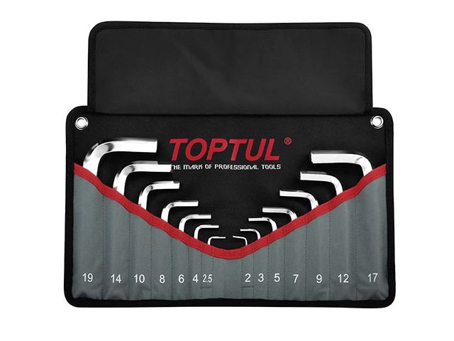 набор ключей шестигр. 2-19мм 14шт (черное полотно) toptul gpaq1401 от BTSprom.by