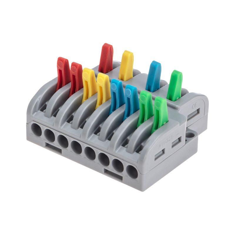  Клемма СМК 4х2 проходная разветвительная 4 полюса с монтажной площадкой (1 ввод 2 вывода на полюс) Rexant 07-5247 фото в каталоге от BTSprom.by