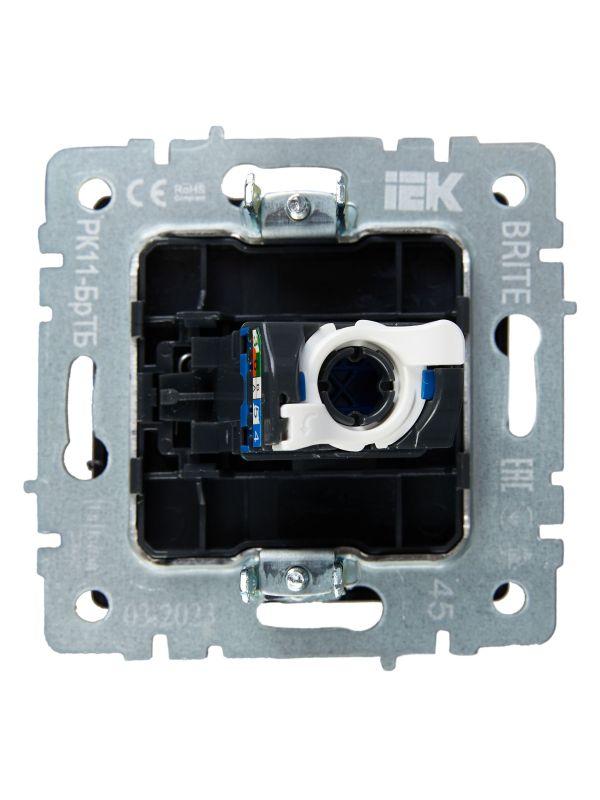  Розетка компьютерная СП RJ45 кат.6 BRITE РК11-БрТБ механизм бронза IEK BR-K10-2-K45 фото в каталоге от BTSprom.by