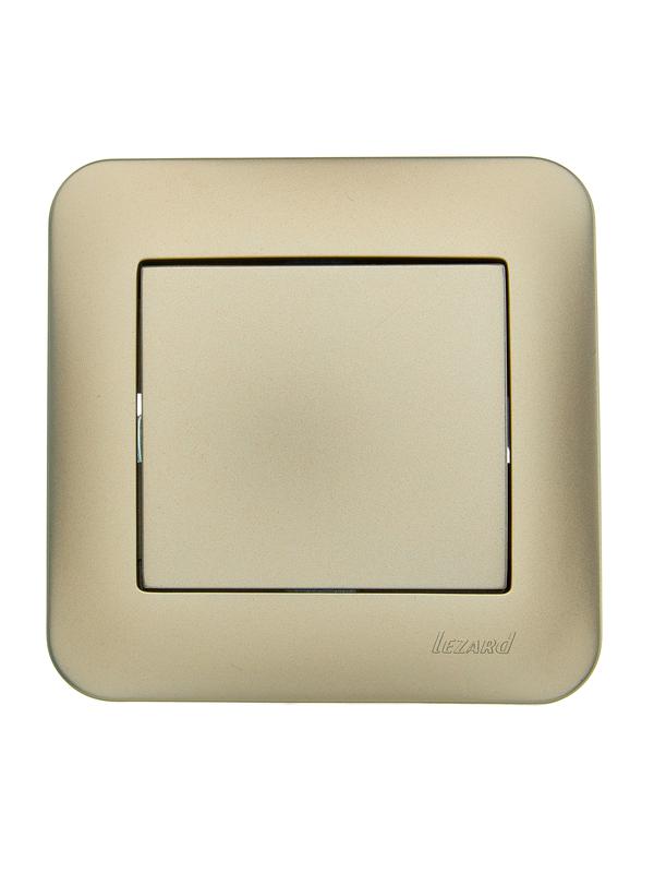 выключатель 1-кл. 1п сп asti 10а ip20 в сборе золото. lezard 7081-3636-100 от BTSprom.by