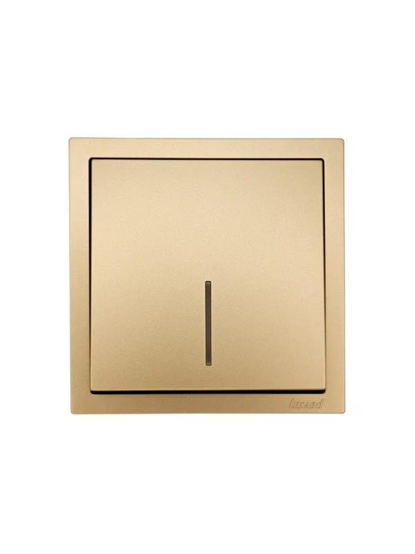  Выключатель 1-кл. с индик. СП ZIMA IP20 10А безвинт. зажим зол. LEZARD 704-3688-111QC фото в каталоге от BTSprom.by