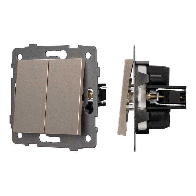 выключатель непроходной 2-кл. swt-mk02-pl-gd-v 10а 250в механизм arlight 049890 от BTSprom.by