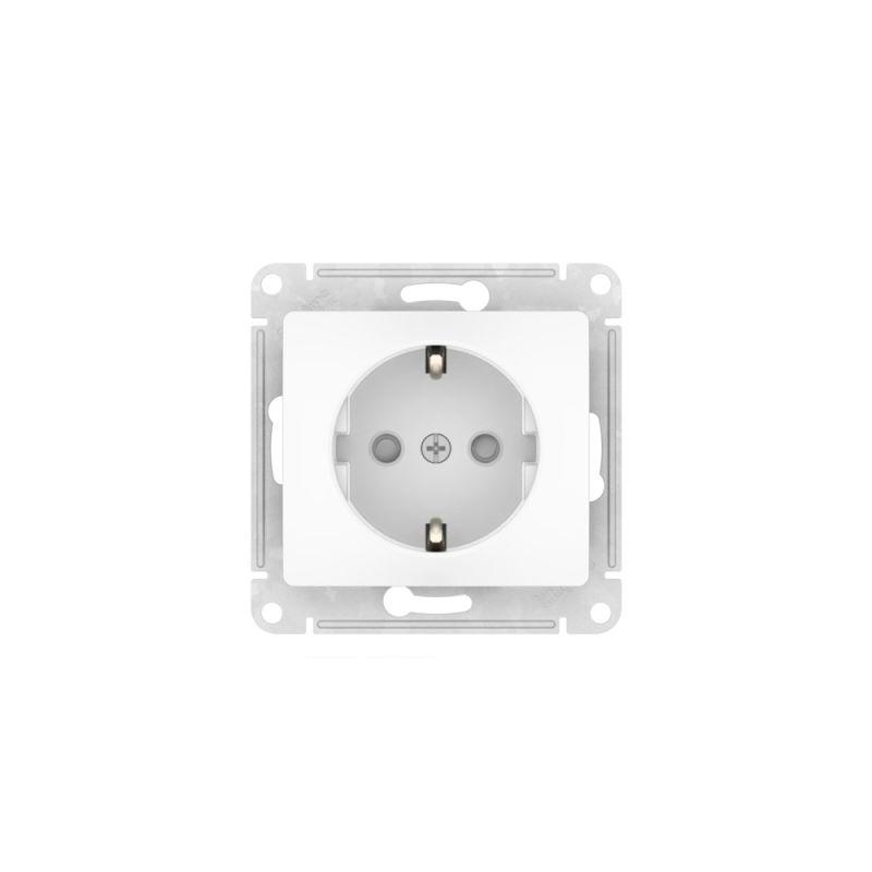  Розетка Glossa 16А с заземл. защ. шторки быстрозажим. клем. механизм бел. SE GSL000145S фото в каталоге от BTSprom.by