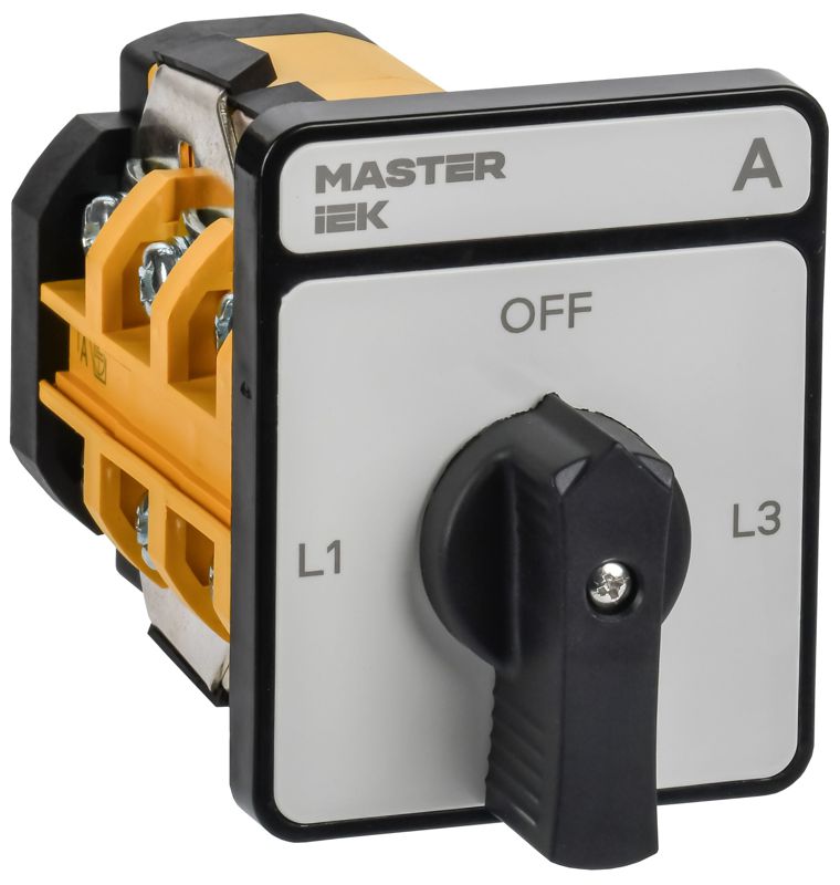 переключатель кулачковый 63а (сх. 98) стандартная черн. рукоятка master iek mi-cs10-063-098-k02 от BTSprom.by