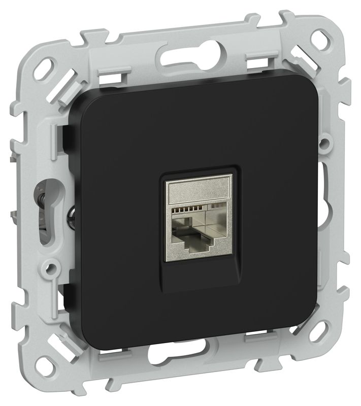 розетка компьютерная сп flite рк6-1-1-флч rj45 кат.6 stp механизм черн. iek fi-k11-2-k02 от BTSprom.by