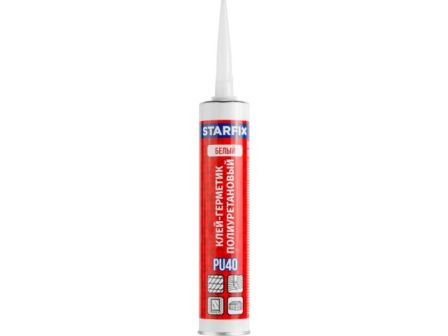 клей-герметик полиуретановый pu40 starfix, белый 300 мл sm-85136-1 от BTSprom.by