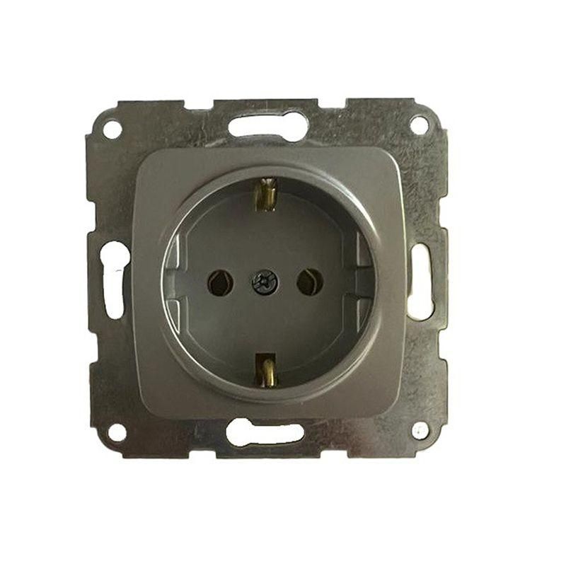 розетка 1-м сп dea 16а с заземл. механизм серебр. металлик kranz kr-78-0271 от BTSprom.by