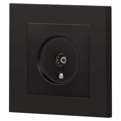  Розетка телевизионная одиночная TV СП Accent 6-301-05 IP20 антрацит Intro фото в каталоге от BTSprom.by