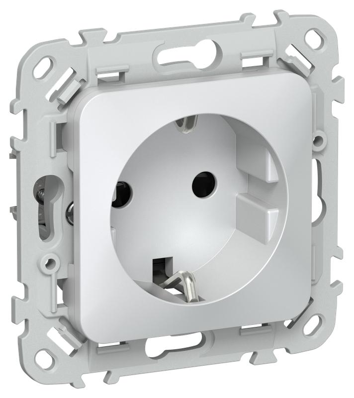 розетка сп flite рсш11-1-флж 16а с заземл. с защ. шторками безвинтовое крепление механизм жемчуж. iek fi-r14-16-1-k36 от BTSprom.by