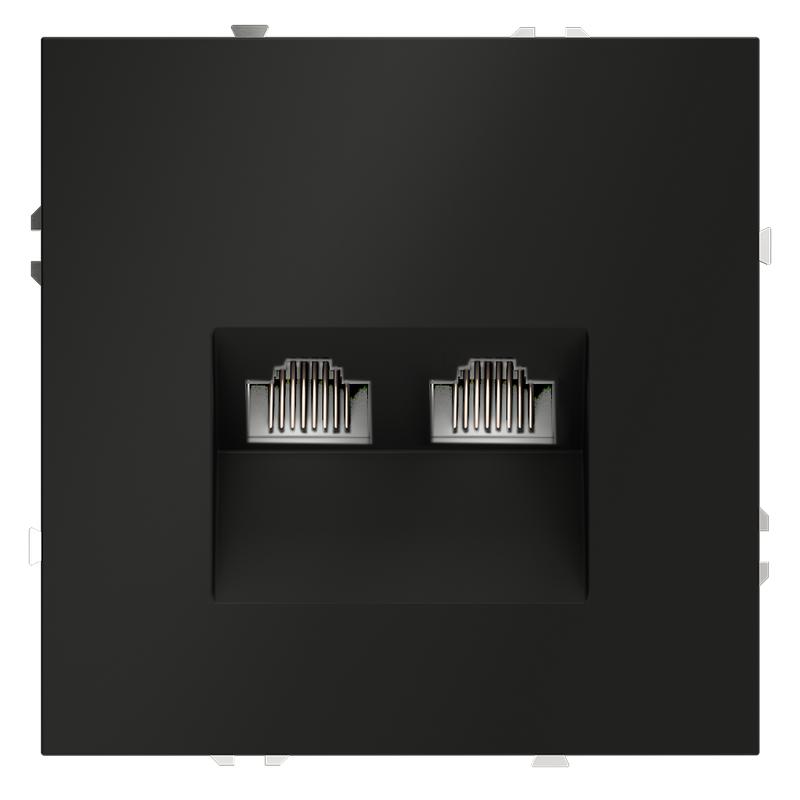 розетка компьютерная 2-м сп s70 rj45 + rj45 кат.6 механизм черн. матов. voltum vls060208 от BTSprom.by