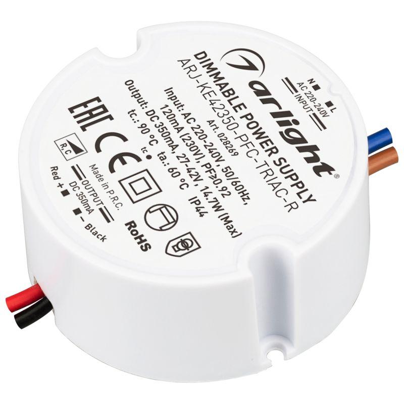 блок питания arj-ke42350-pfc-triac-r 15вт 350ма ip44 пластик 5 лет arlight 028269 от BTSprom.by