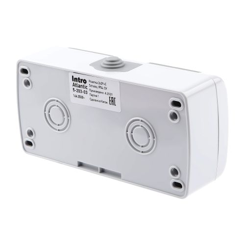  Розетка 2-м ОП 16А 250В 2P+E Schuko IP54 с заземл. Atlantic сер. 5-203-03 Intro Б0051060 фото в каталоге от BTSprom.by