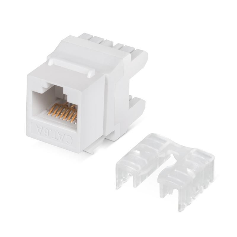 вставка keystone jack rj45 (8p8c) 180град. кат.6a dual idc (110&krone type) бел. cabeus 7654c от BTSprom.by