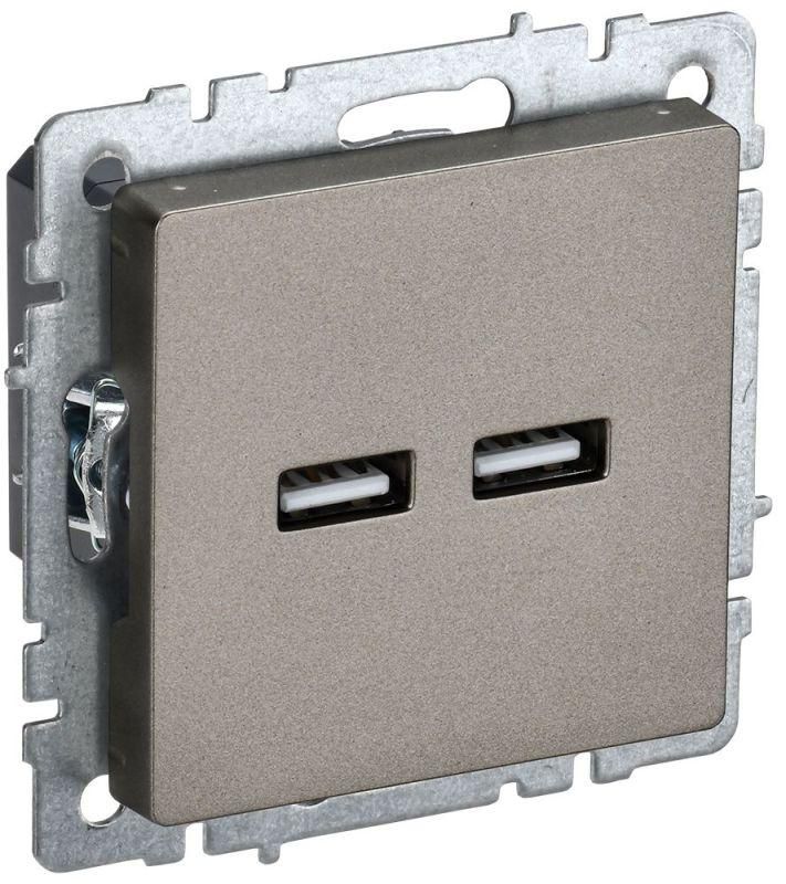 розетка brite usb a+a 3.1а рю10-1-брш механизм шампань iek br-u21-d31-k37 от BTSprom.by