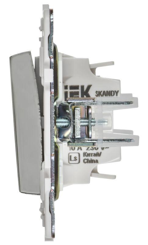  Выключатель 1-кл. SKANDY 10А SK-V01N никель IEK SK-V10-0-10-K50 фото в каталоге от BTSprom.by