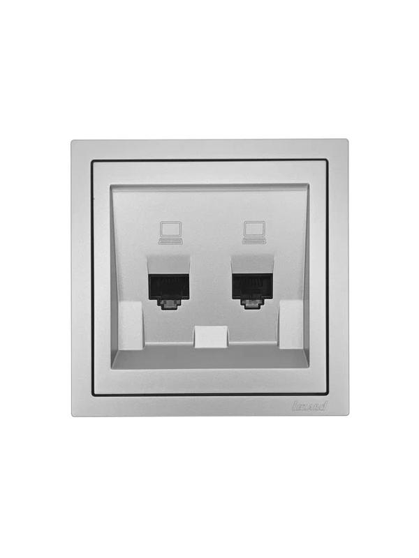  Розетка 2-мест. компьютерная СП ZIMA IP20 сер. матов. LEZARD 704-7488-141 фото в каталоге от BTSprom.by