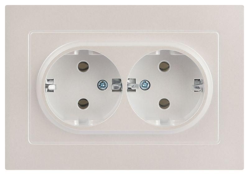 розетка 2-м сп accent 6-205-06 16а ip20 250в 2p+e schuko al/cu перламутр. intro б0063495 от BTSprom.by