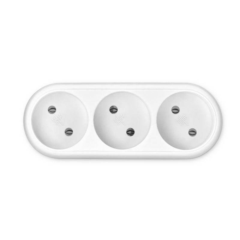 разветвитель 3-м без заземл. 16а ip20 bu-ps3-w бел. buro 352742 от BTSprom.by