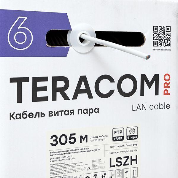  Кабель витая пара F/UTP кат.6 4 пары solid 23AWG оболочка LSZH нг(А)-HF TERACOM PRO сер. (уп.305м) EKF TRP-6FTP-04LSH-GY-IN3 фото в каталоге от BTSprom.by