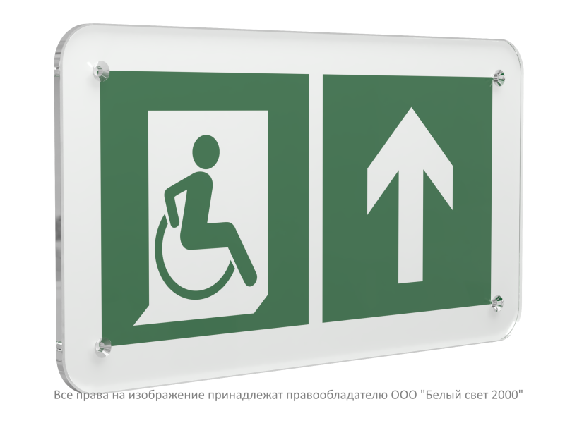 знак безопасности ps-33186.e69"напр. движения к эвакуац. выходу мгн прямо" белый свет a32888 от BTSprom.by