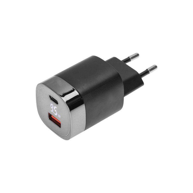 устройство зарядное сетевое usb qc (30w) + type c pd (33w) с дисплеем rexant 18-2224 от BTSprom.by