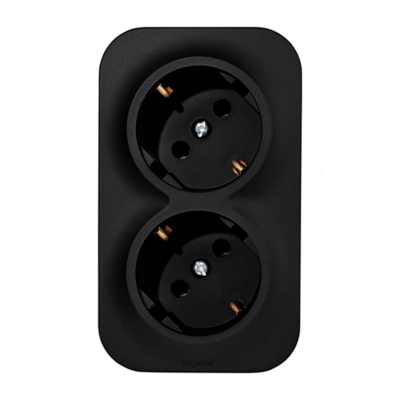  Розетка 2-м ОП Quteo 16А IP20 250В 2х2P+E с заземл. без защ. шторок черн. матов. IEK 782470 фото в каталоге от BTSprom.by